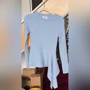 3.1 Phillip Lim Blue Ribbed Asymmetrical Sweater